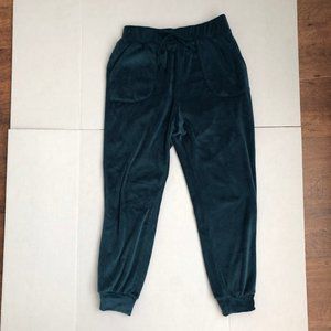 Lauren Conrad velvet velour joggers women's size M turquoise color